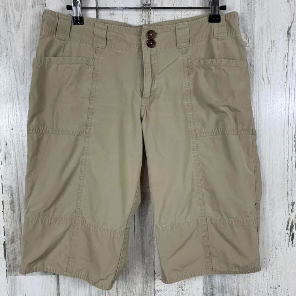 Patagonia bermuda shorts tan size 6 roll up legs activewear hiking‎ fishing golf